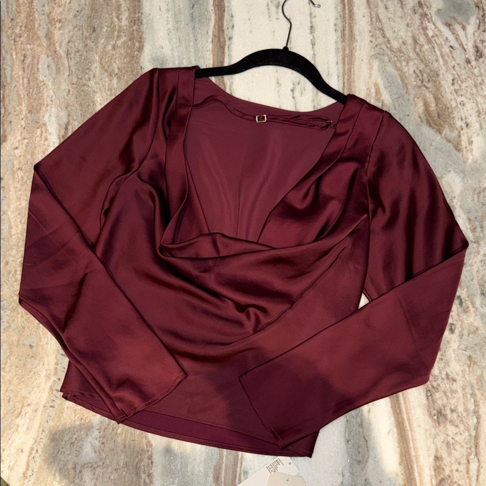 NWT Silk Low Back Long Sleeve